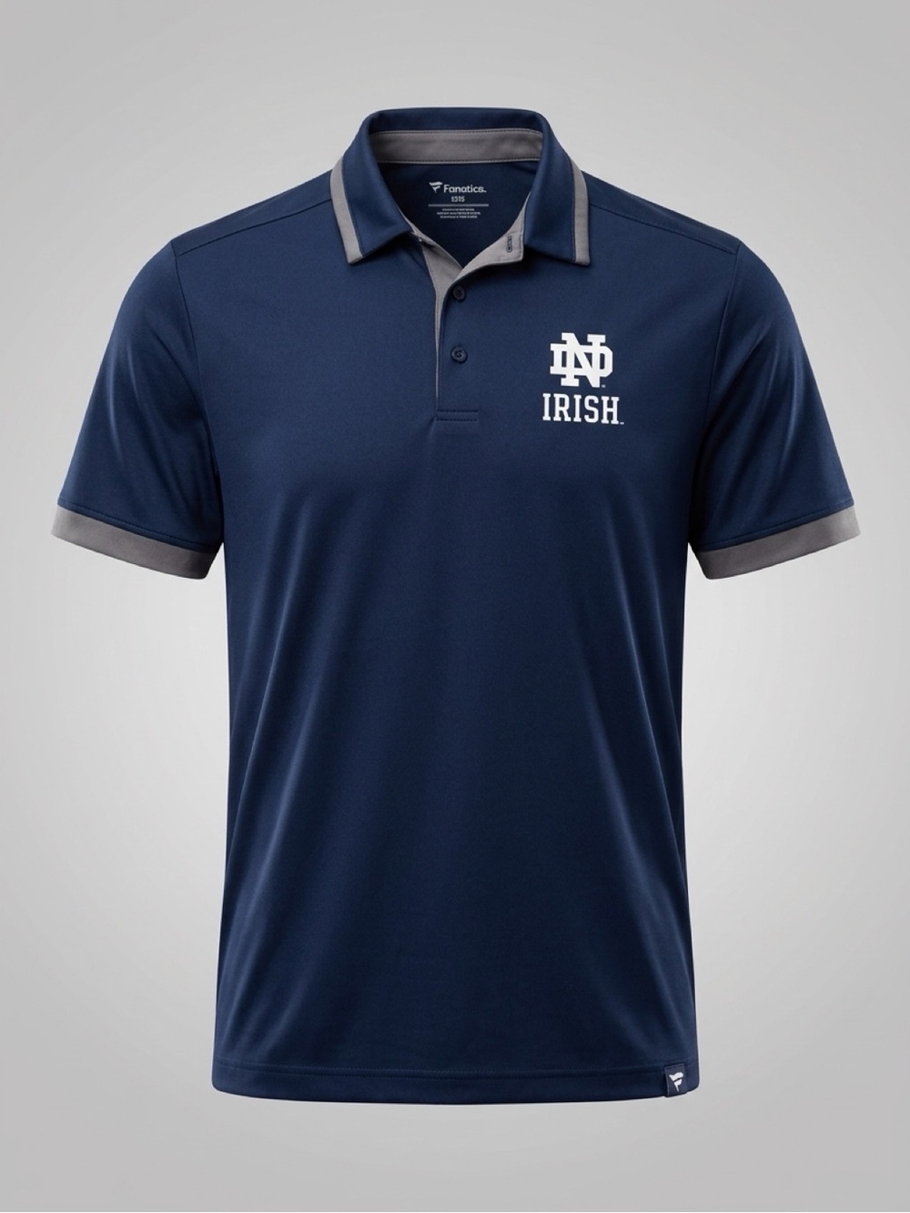 Fanatics Navy Blue Notre Dame Irish Polo with Gray Trim